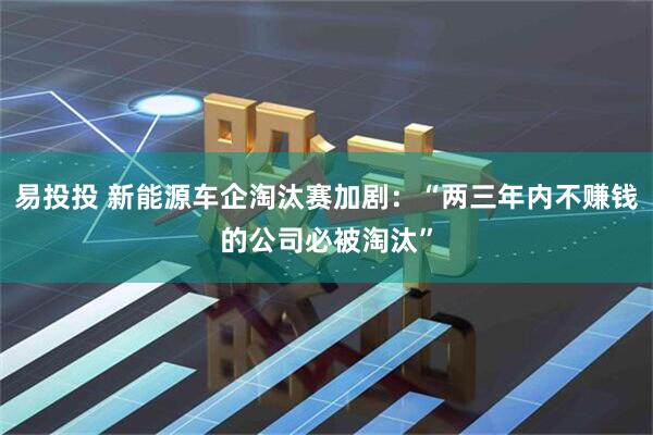 易投投 新能源车企淘汰赛加剧：“两三年内不赚钱的公司必被淘汰”