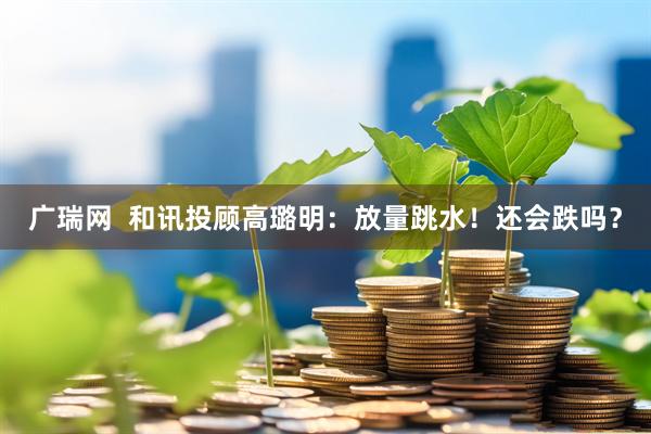 广瑞网  和讯投顾高璐明：放量跳水！还会跌吗？